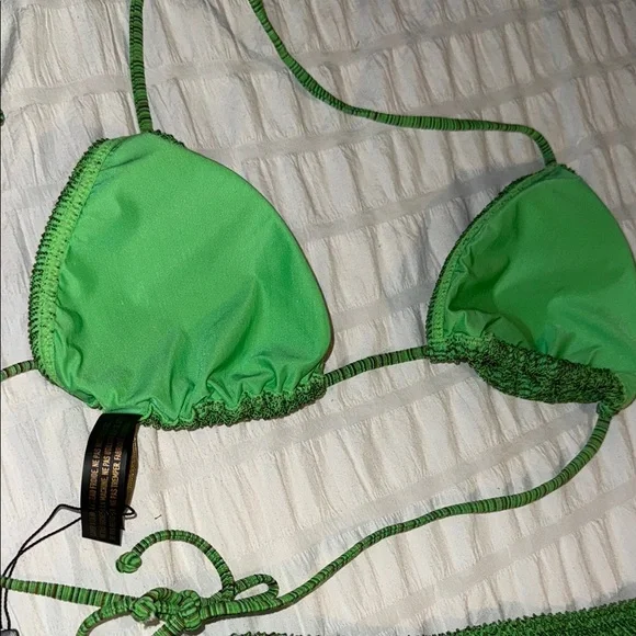 NWOT Vix Paulahermanny Green Textured Bikini Set - Picture 4 of 8